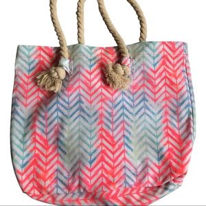 Vibrant Chevron Beach Bag